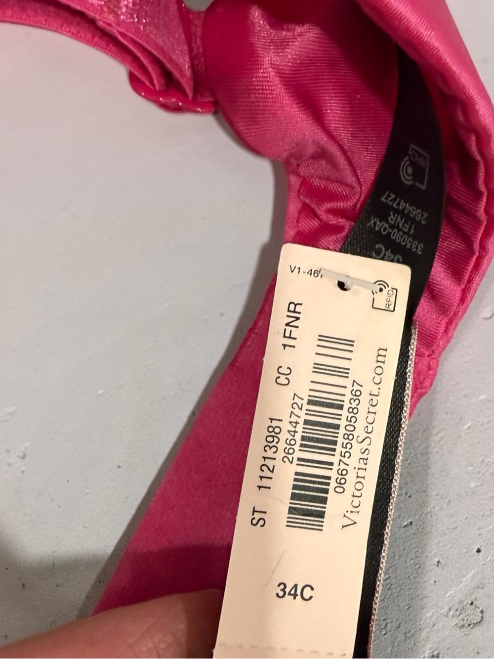 Victoria's Secret Hot Pink Push-Up Bra with Embellished Logo Straps - Picture 2 of 3